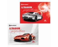 Альбом для рисования, А4, 40 листов, скоба, обложка картон, BRAUBERG, 200х283 мм, 