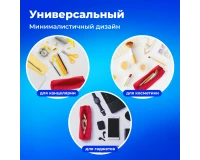 Пенал-тубус ПИФАГОР на молнии, текстиль, красный, 20х5 см, 104387.12