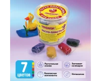 Пластилин на растительной основе (тесто для лепки) ПИФАГОР, 7 цветов, 210 г, пластиковый стакан, 104544.1