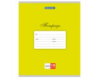 Тетрадь 18 л. BRAUBERG КЛАССИКА, клетка, обложка картон, ЖЕЛТАЯ, 104728.0