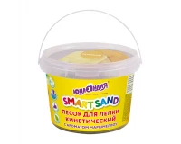 Песок для лепки кинетический ЮНЛАНДИЯ, песочный, 500 г, 2 формочки, ведерко, 104994.6