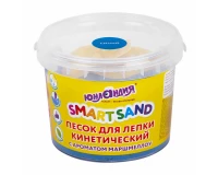 Песок для лепки кинетический ЮНЛАНДИЯ, синий, 500 г, 2 формочки, ведерко, 104996.8