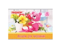 Альбом для рисования А4, 40 л., скоба, обложка офсет, ПИФАГОР, 205х290 мм, 