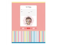 Тетрадь 12 л., HATBER, косая линия, обложка картон, 