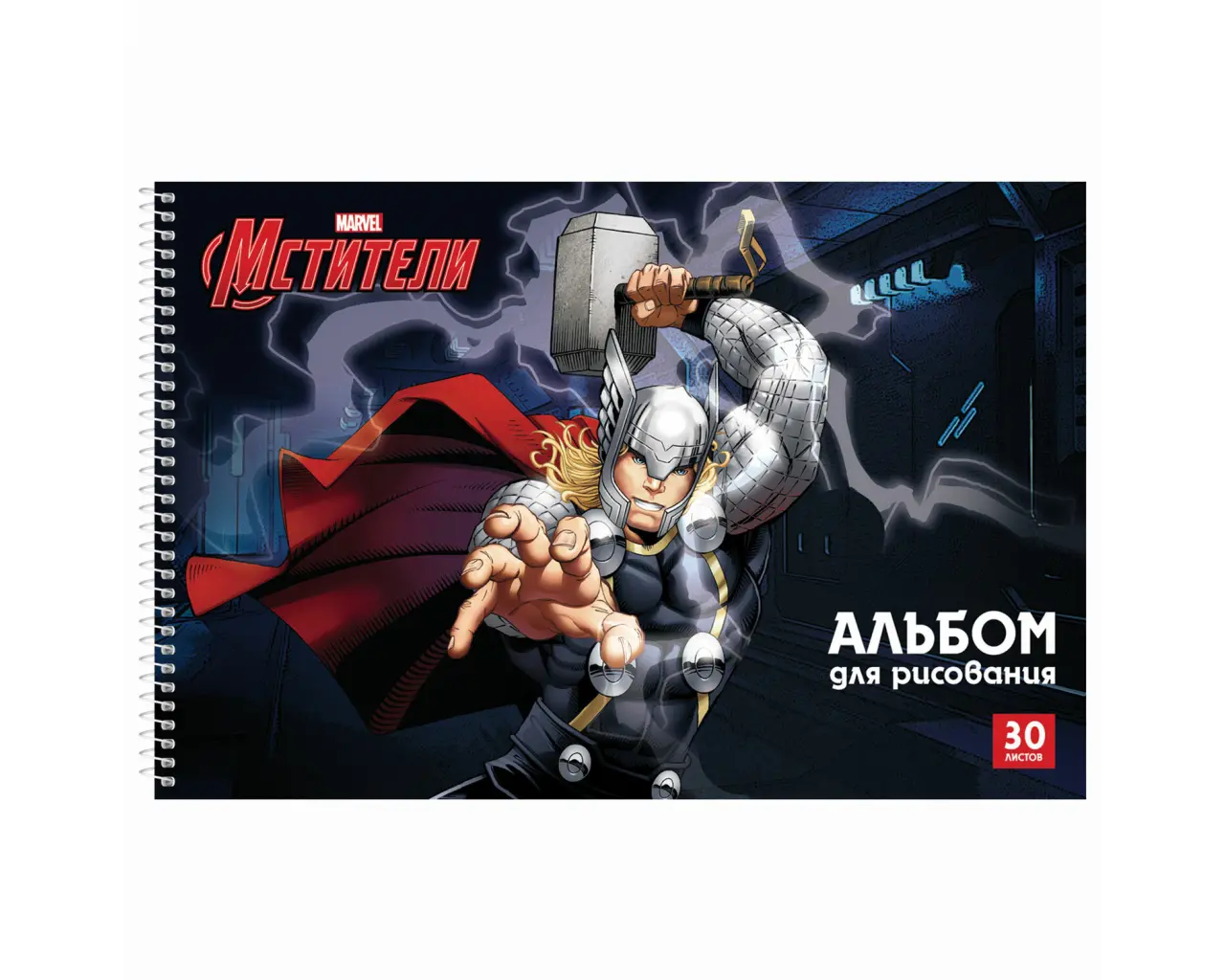 Альбом для рисования А4 30 л., спираль, обложка картон, HATBER, 205х300 мм, 