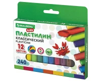 Пластилин классический BRAUBERG KIDS, 12 цветов, 240 г, ВЫСШЕЕ КАЧЕСТВО, 105873.1