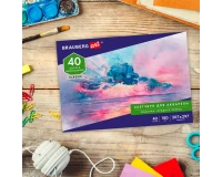 Альбом для акварели, бумага 180 г/м2, 207х297 мм, 40 л., склейка, BRAUBERG ART CLASSIC, 105929.6