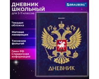 Дневник 5-11 класс, 48 л., твердый, BRAUBERG, фольга, с подсказом, 