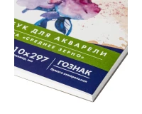 Альбом для акварели, бумага ГОЗНАК СПб 200 г/м2, 210x297 мм, 20 л., склейка, BRAUBERG ART, 106141.6