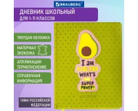 Дневник 1-11 класс 48 л., кожзам (твердая с поролоном), тиснение аппликация, BRAUBERG, 