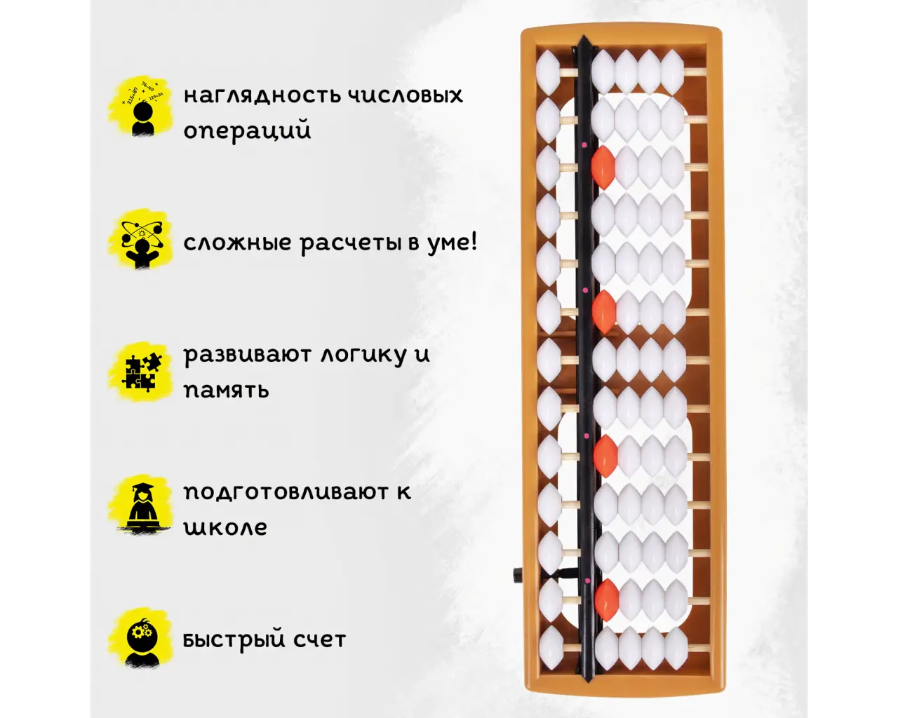 Счеты Абакус (соробан) белые ЮНЛАНДИЯ 