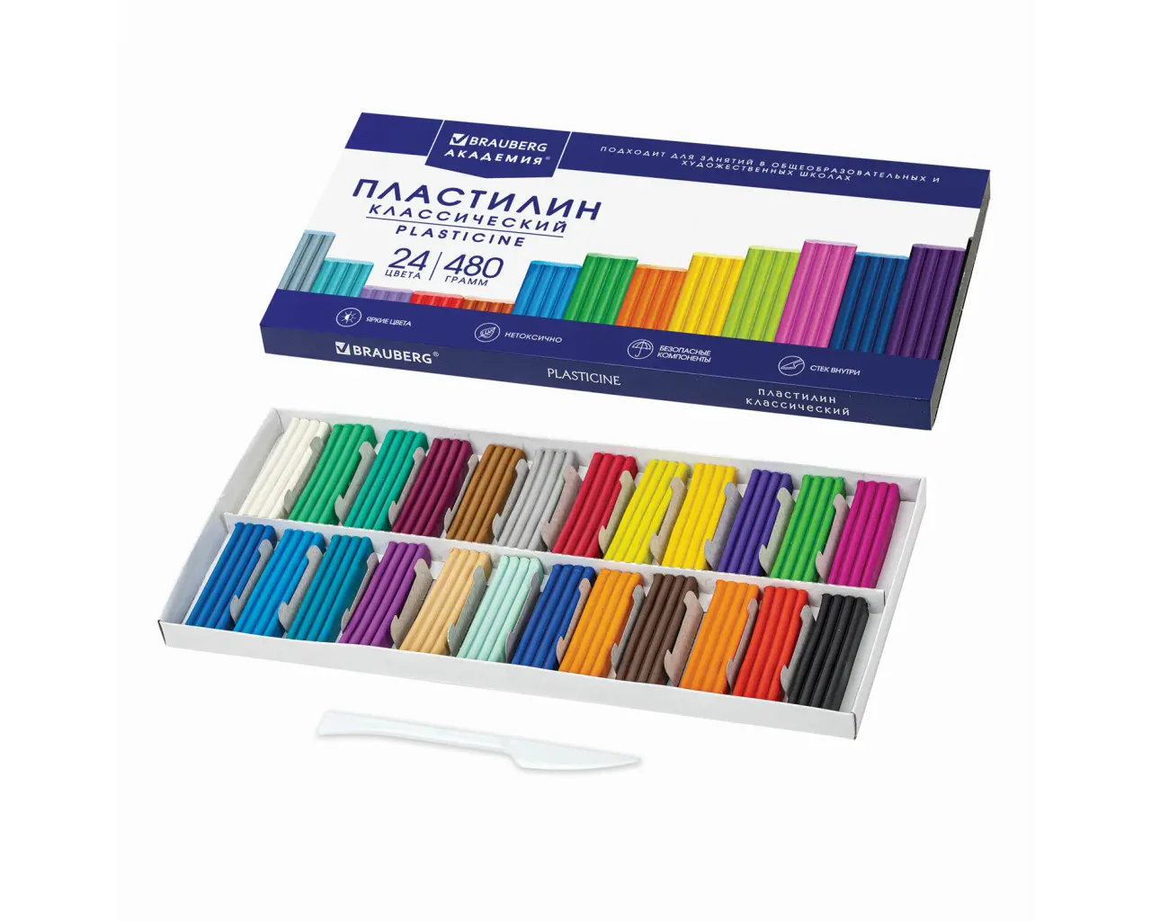 Пластилин классический BRAUBERG 