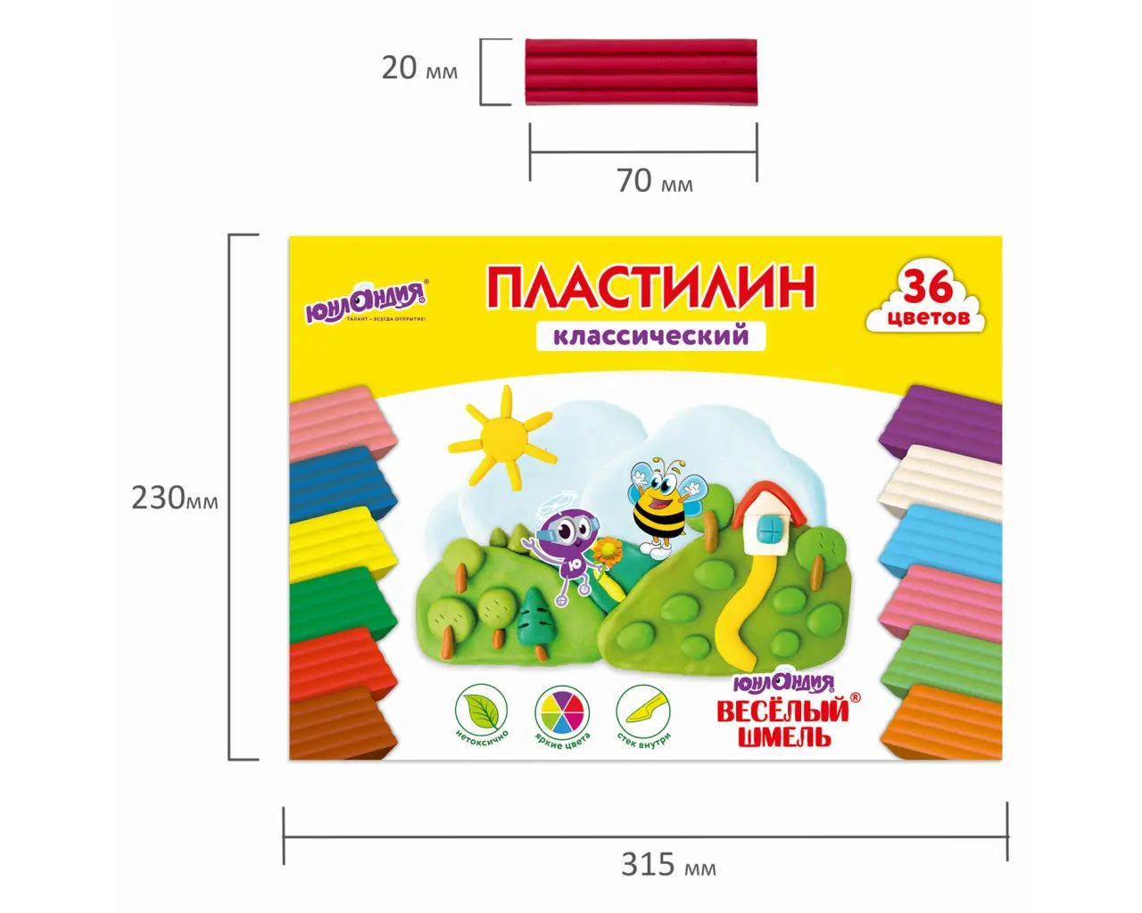 Пластилин классический ЮНЛАНДИЯ 