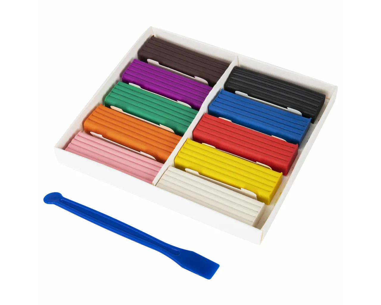 Пластилин классический BRAUBERG KIDS, 10 цветов, 200 г, со стеком, 106504.2