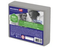 Пластилин скульптурный BRAUBERG ART CLASSIC, серый, 0,5 кг, мягкий, 106513.0