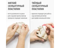Пластилин скульптурный BRAUBERG ART CLASSIC, белый, 0,5 кг, мягкий, 106518.9