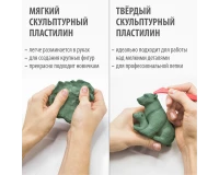 Пластилин скульптурный BRAUBERG ART CLASSIC, оливковый, 1 кг, твердый, 106526.9