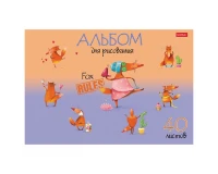 Альбом для рисования, А4, 40 л., скоба, обложка картон, выборочный лак, HATBER, 205х290 мм, 