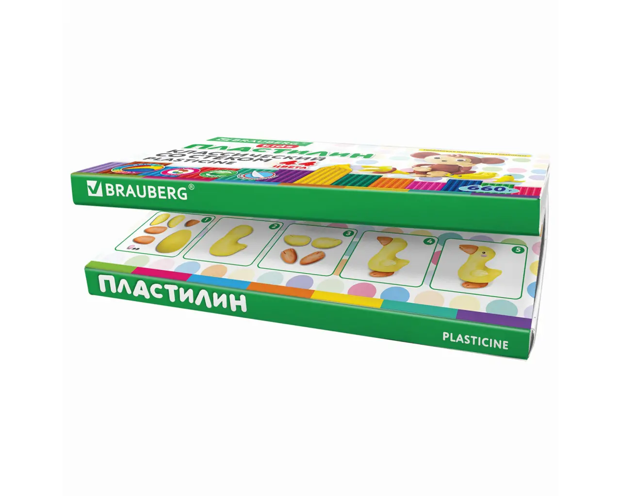 Пластилин классический BRAUBERG KIDS, 44 цвета, 660 грамм, стек, ВЫСШЕЕ КАЧЕСТВО, 106679.4