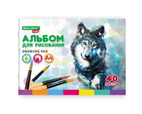 Альбом для рисования, А4, 40 листов, скоба, обложка картон, BRAUBERG KIDS, 200х285 мм, 