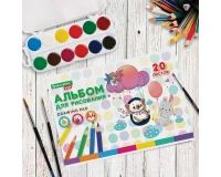 Альбом для рисования А4 20 л., скоба, обложка картон, BRAUBERG KIDS, 203х288 мм, 