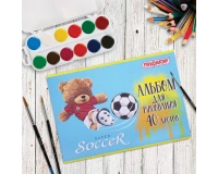 Альбом для рисования А4 40 л., скоба, обложка офсет, ПИФАГОР, 203х288 мм, 