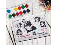 Альбом для рисования А4 40 л., скоба, обложка картон, BRAUBERG, 203х288 мм, 