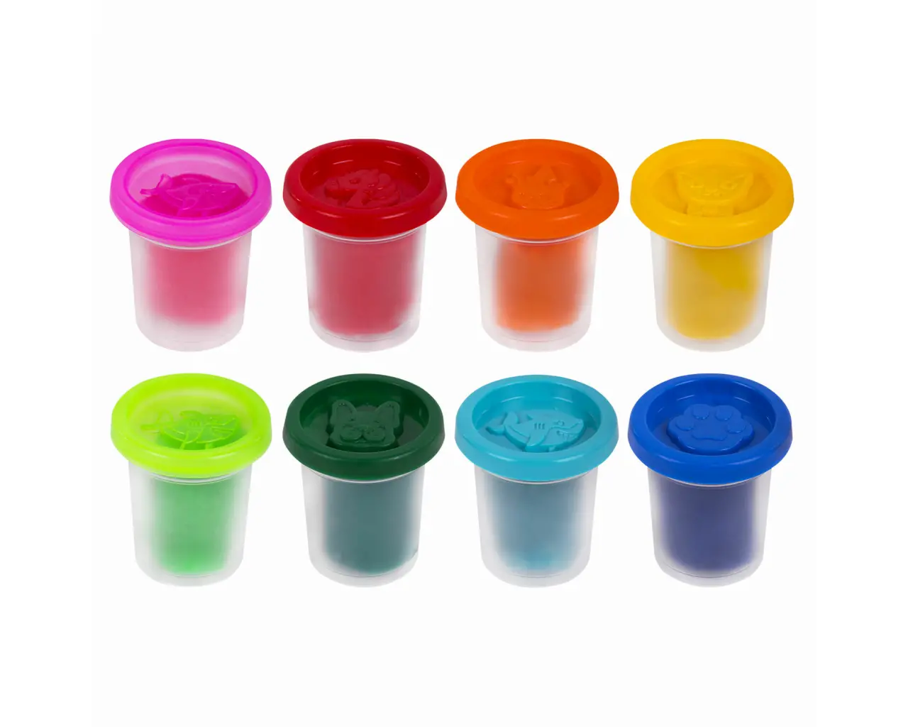 Пластилин-тесто для лепки BRAUBERG KIDS, 8 цветов, 400 г, яркие классические цвета, крышки-штампики, 106720.2