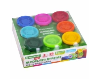 Пластилин-тесто для лепки BRAUBERG KIDS, 8 цветов, 400 г, яркие классические цвета, крышки-штампики, 106720.6