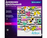 Дневник 1-11 класс 40 л., твердый, BRAUBERG, глянцевая ламинация, 