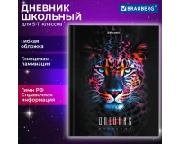 Дневник 5-11 класс 48 л., гибкая обложка, BRAUBERG, глянцевая ламинация, с подсказом, 