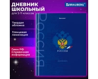 Дневник 5-11 класс 48 л., твердый, BRAUBERG, глянцевая ламинация, с подсказом, 