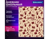 Дневник 5-11 класс 48 л., твердый, BRAUBERG, выборочный лак, с подсказом, 