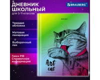 Дневник 5-11 класс 48 л., твердый, BRAUBERG, выборочный лак, с подсказом, 