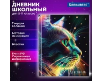 Дневник 5-11 класс 48 л., твердый, BRAUBERG, блестки, с подсказом, 
