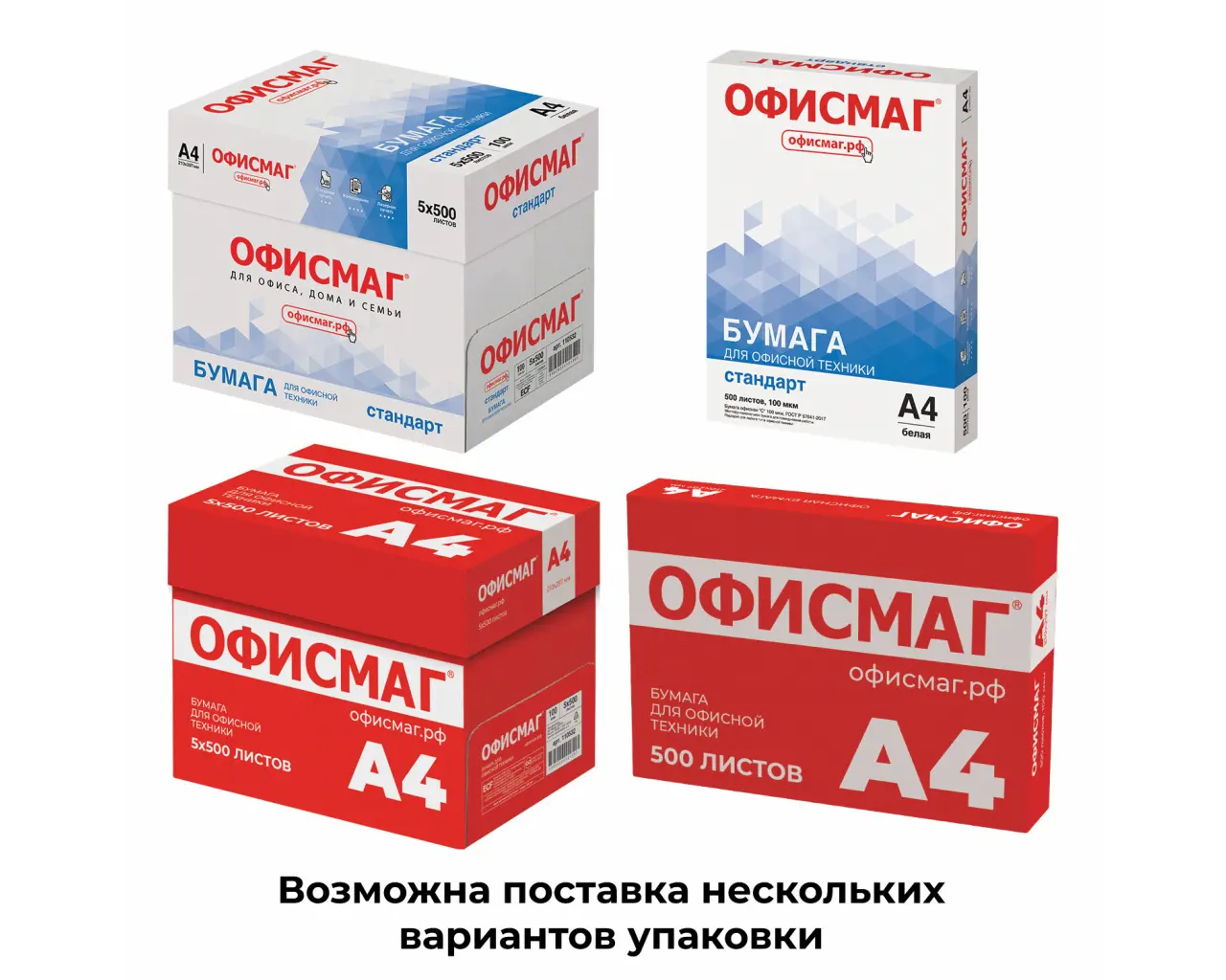Бумага офисная А4, 80 г/м2, 500 л., марка С, ОФИСМАГ СТАНДАРТ, Россия, 146% (CIE), 110532.3